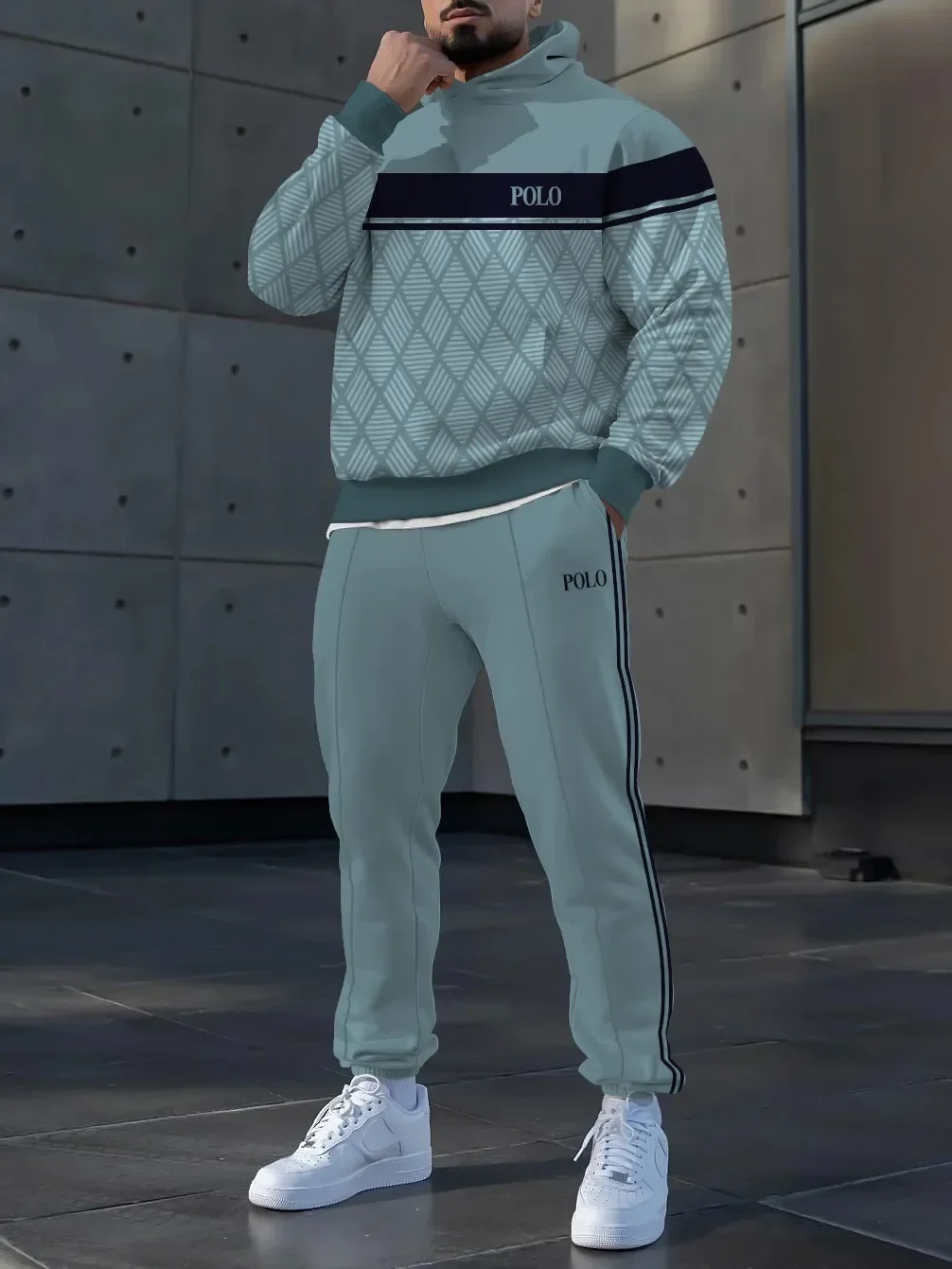 2024 New Trend Casual Loose Hat Sweater Men's Suit Tech Fleece Clothing  Sweatpants  Suits for Tracksuit Hoodies