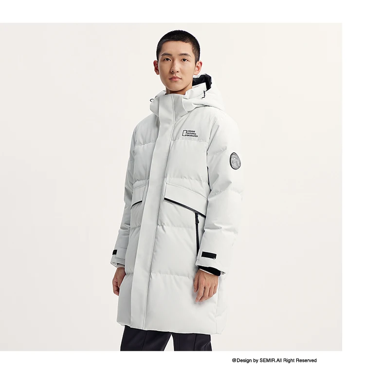 Semir Down Jacket Men Long Length 2026 New Winter Outerwear Waterproof and Warm Outdoor Travel Outerwear
