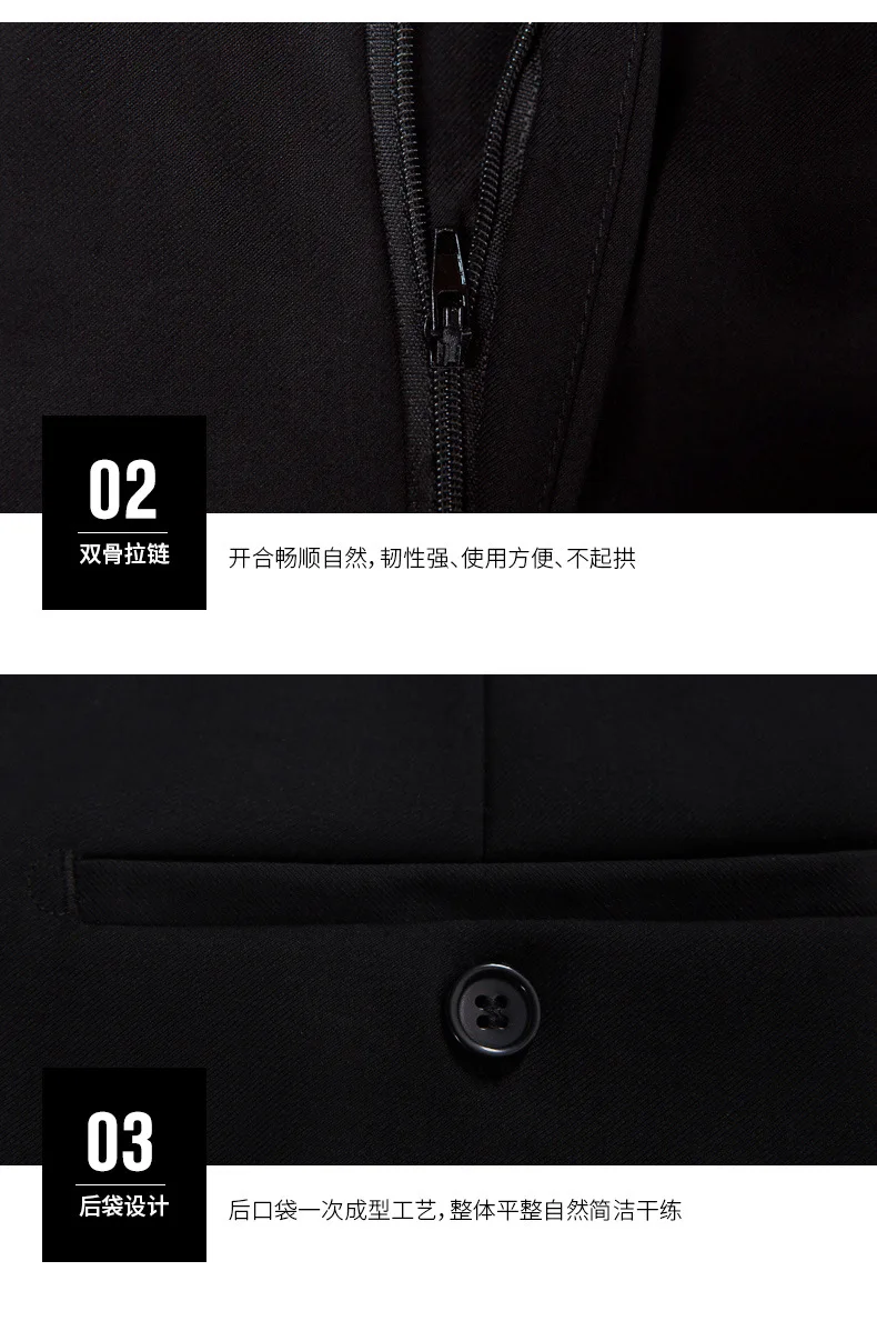 Men's Lapel Black Suit Set Coat Vest Trousers / Business Groomsmen Groom Wedding Dress Fprmal Blazer Pants