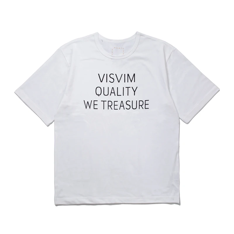 26SS Visvim Stitch Box Label T Shirt Japan Men Women High Quality Simple Print Label Short Sleeve Loose T-shirt Tops Tee