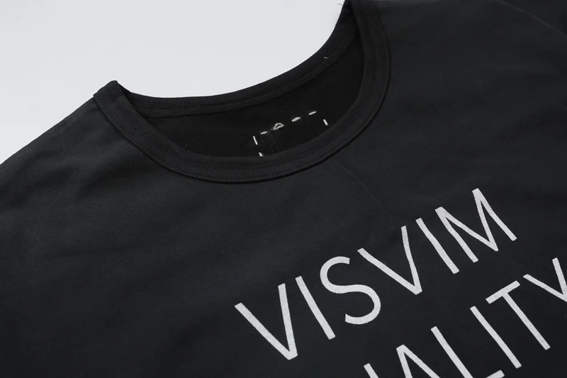 26SS Visvim Stitch Box Label T Shirt Japan Men Women High Quality Simple Print Label Short Sleeve Loose T-shirt Tops Tee