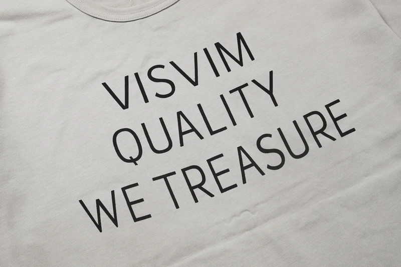 26SS Visvim Stitch Box Label T Shirt Japan Men Women High Quality Simple Print Label Short Sleeve Loose T-shirt Tops Tee
