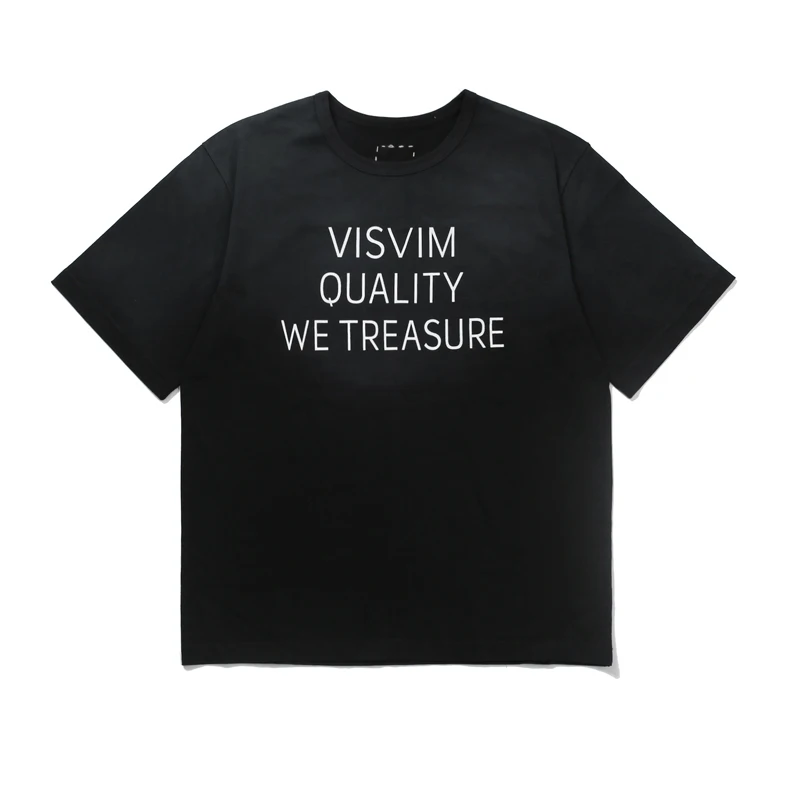 26SS Visvim Stitch Box Label T Shirt Japan Men Women High Quality Simple Print Label Short Sleeve Loose T-shirt Tops Tee