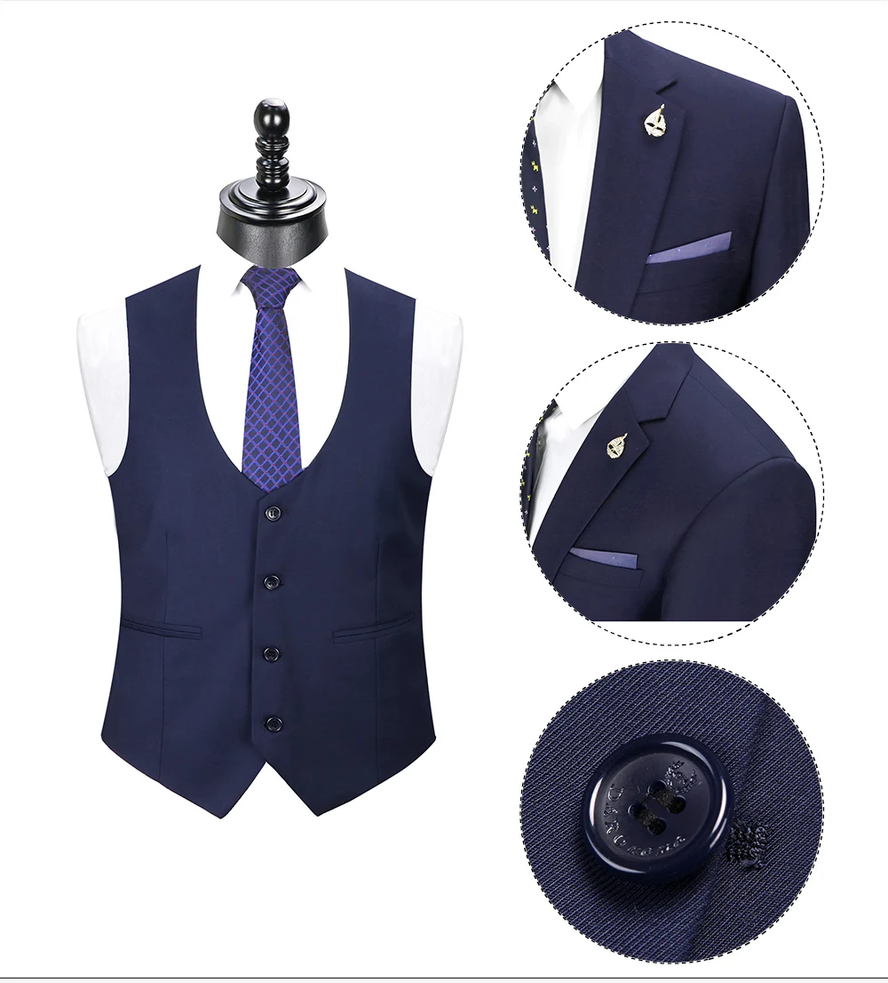 2026 DR DARO UOMO Men Suits Slim Fit for Business Work and Wedding Wear 3Pcs Set DRV6158