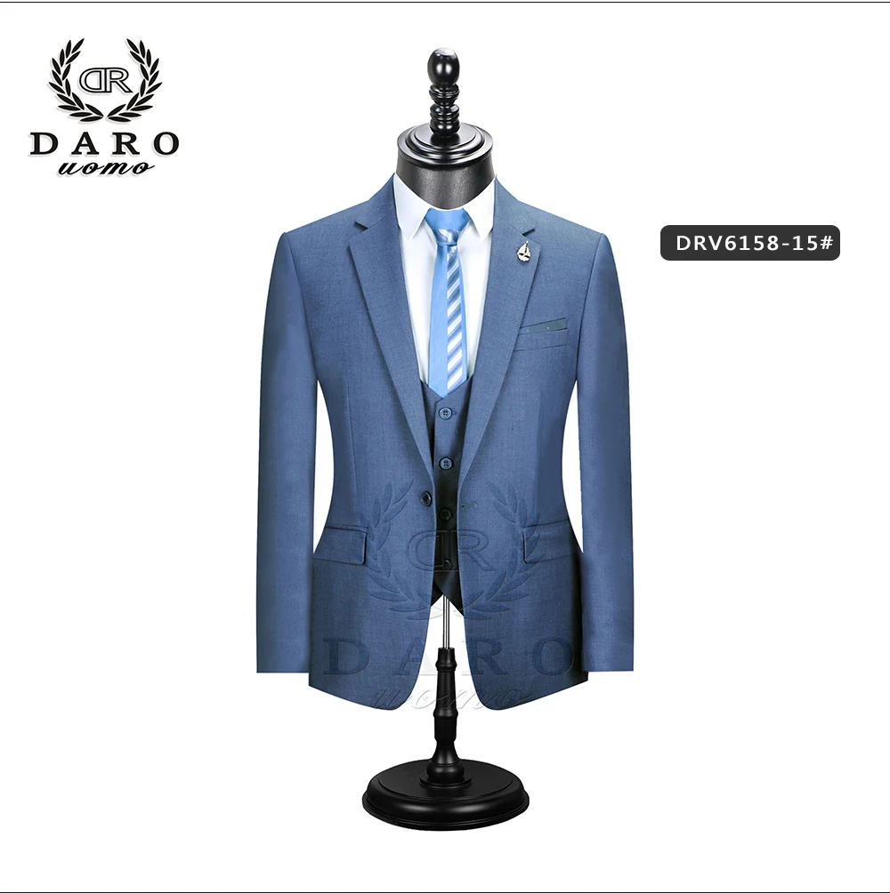 2026 DR DARO UOMO Men Suits Slim Fit for Business Work and Wedding Wear 3Pcs Set DRV6158
