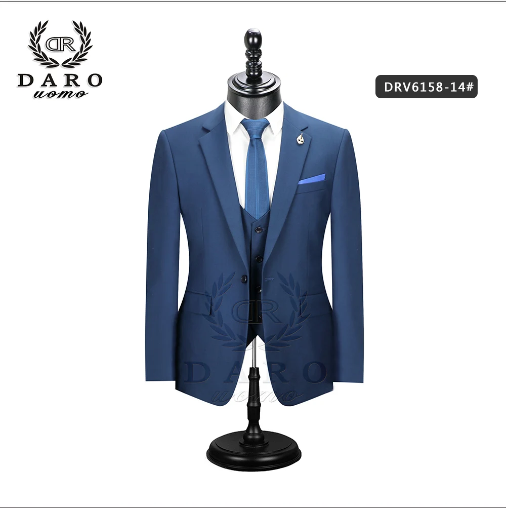 2026 DR DARO UOMO Men Suits Slim Fit for Business Work and Wedding Wear 3Pcs Set DRV6158