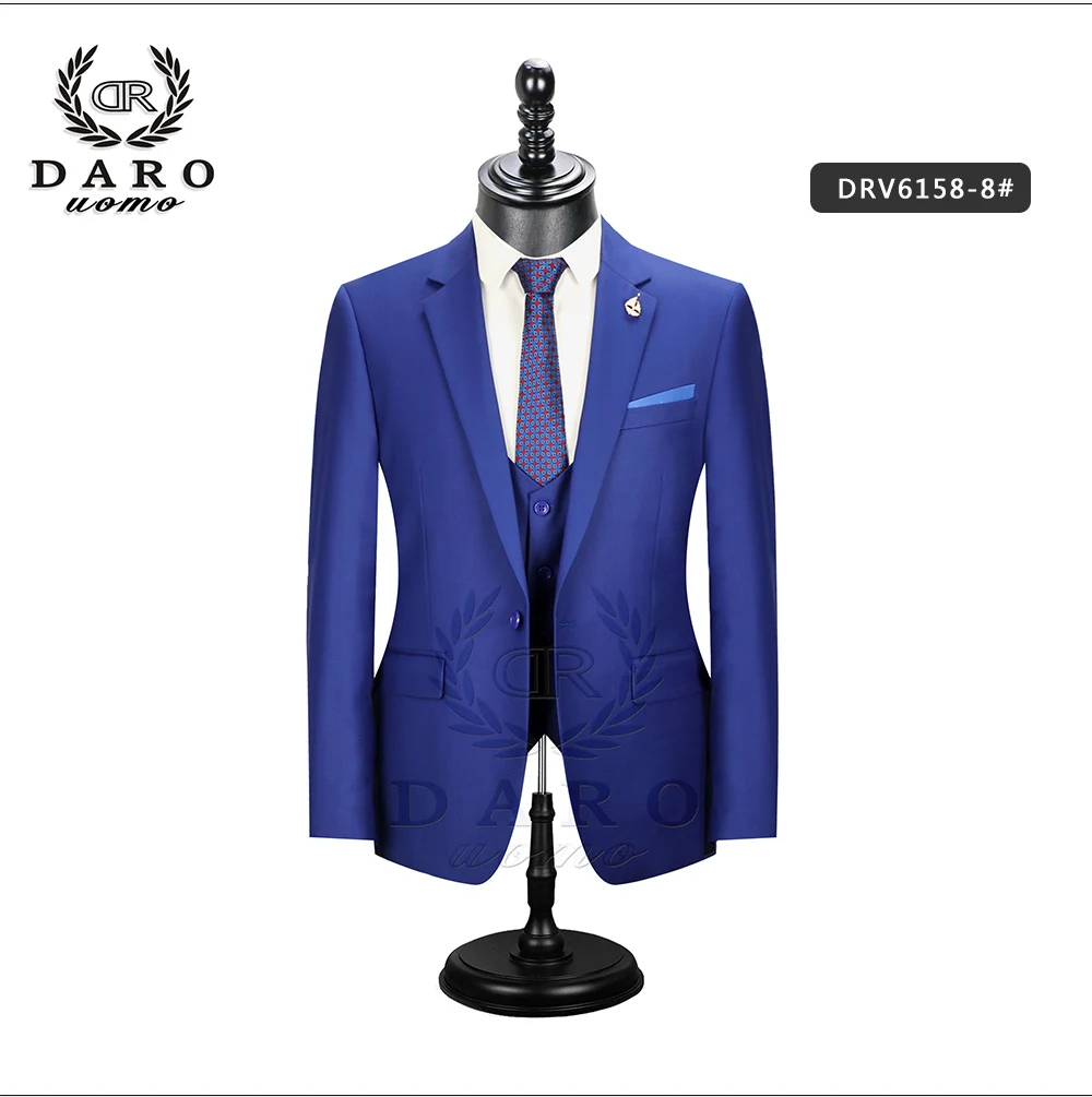2026 DR DARO UOMO Men Suits Slim Fit for Business Work and Wedding Wear 3Pcs Set DRV6158
