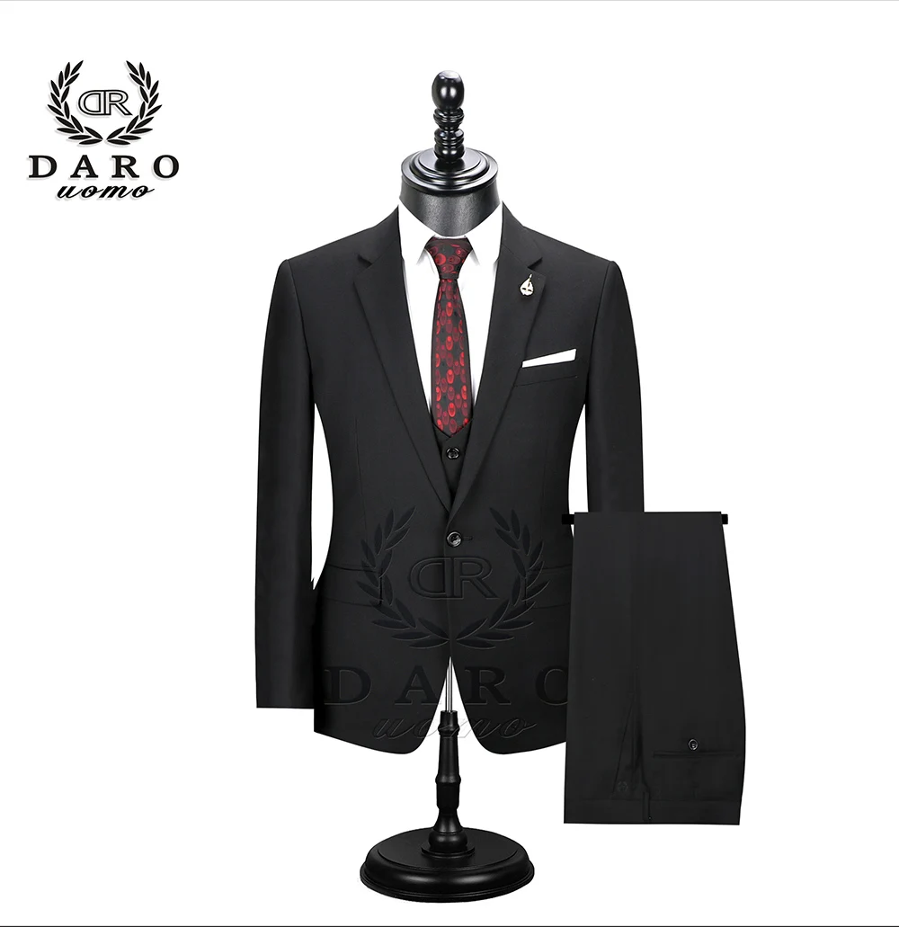 2026 DR DARO UOMO Men Suits Slim Fit for Business Work and Wedding Wear 3Pcs Set DRV6158
