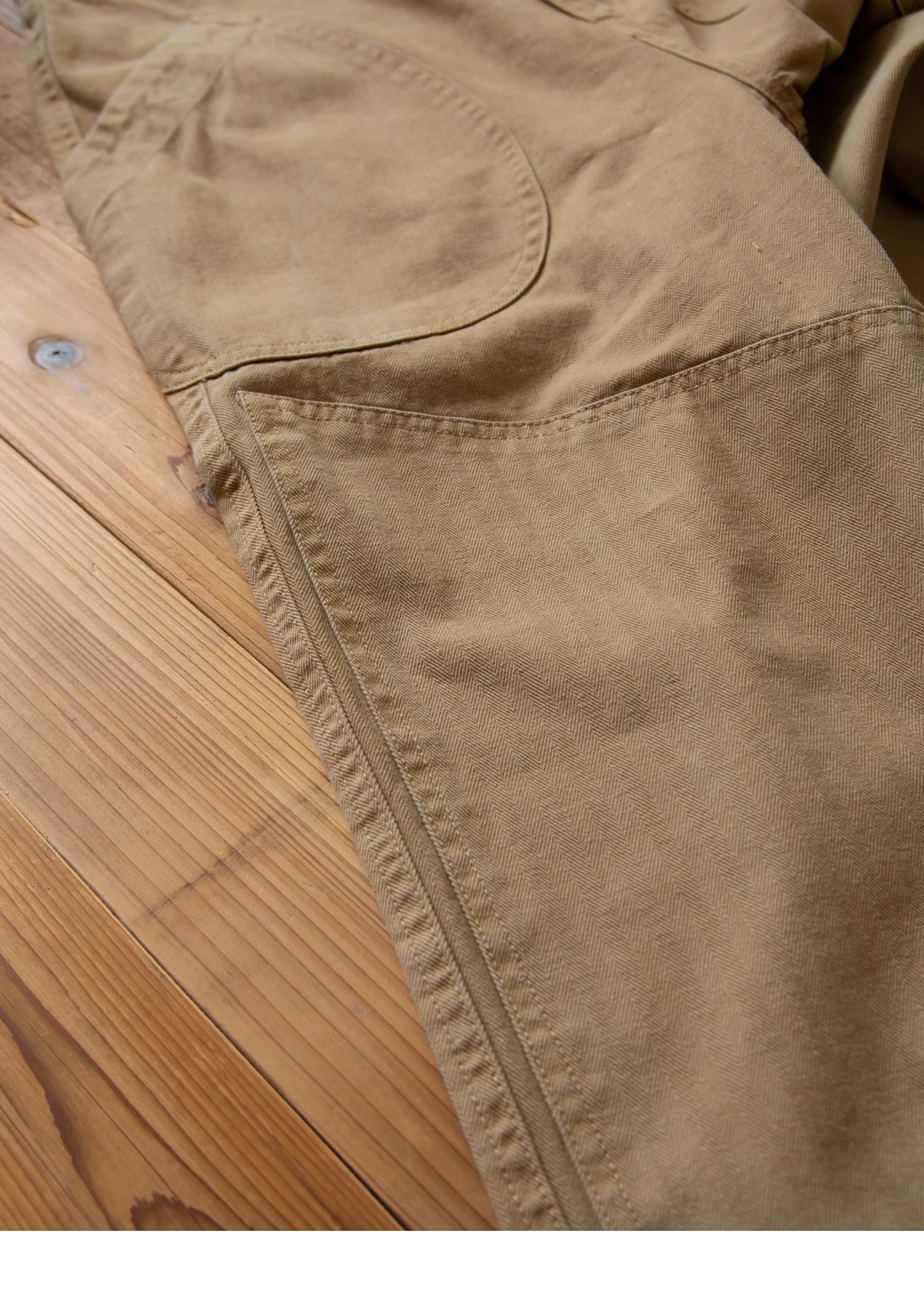 N-1D Autumn Winter New All-Cotton HBT Thick Herringbone WWII-Style American Retro Straight-Leg Deck Pants (Amekaji Long Pants)