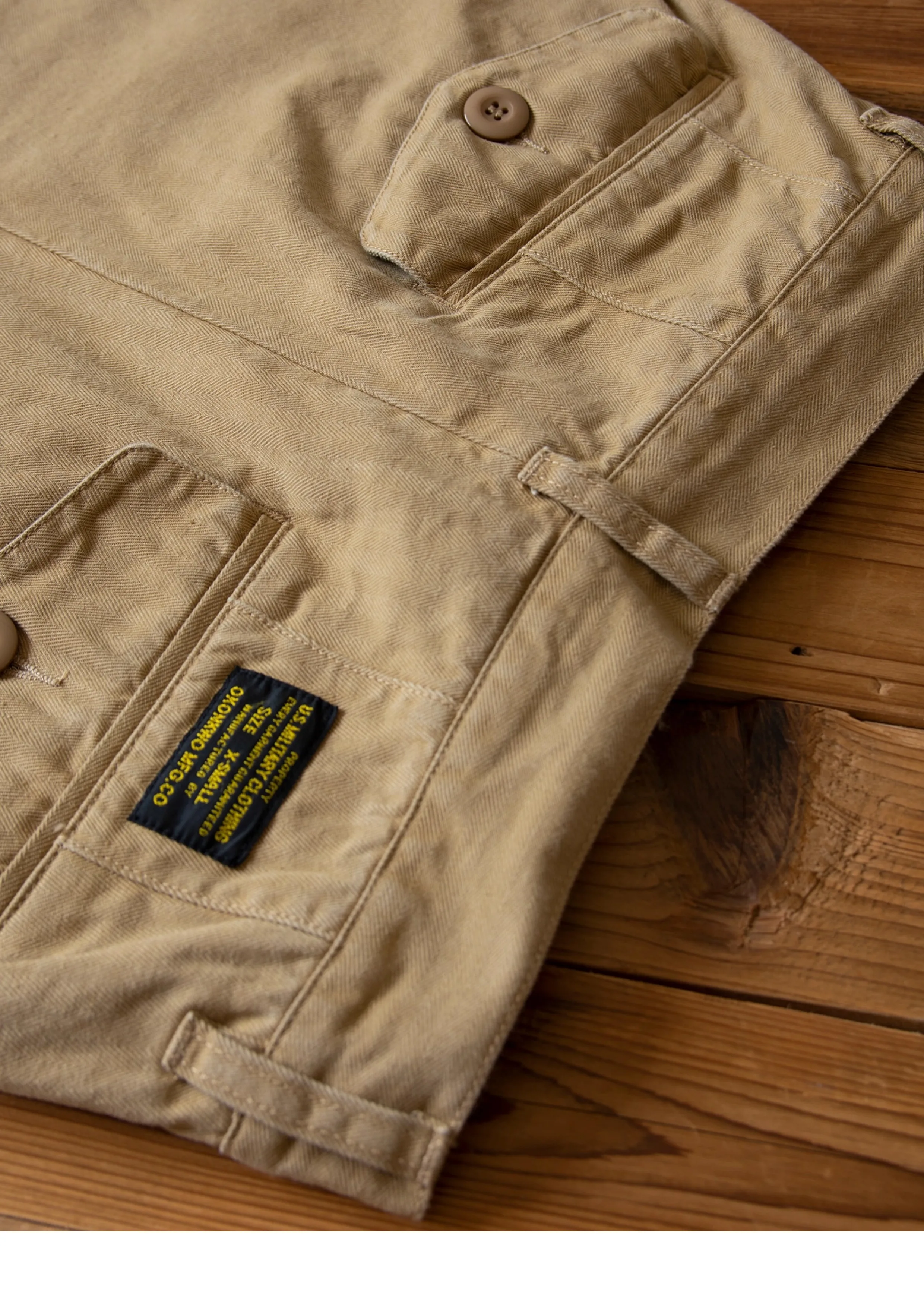 N-1D Autumn Winter New All-Cotton HBT Thick Herringbone WWII-Style American Retro Straight-Leg Deck Pants (Amekaji Long Pants)