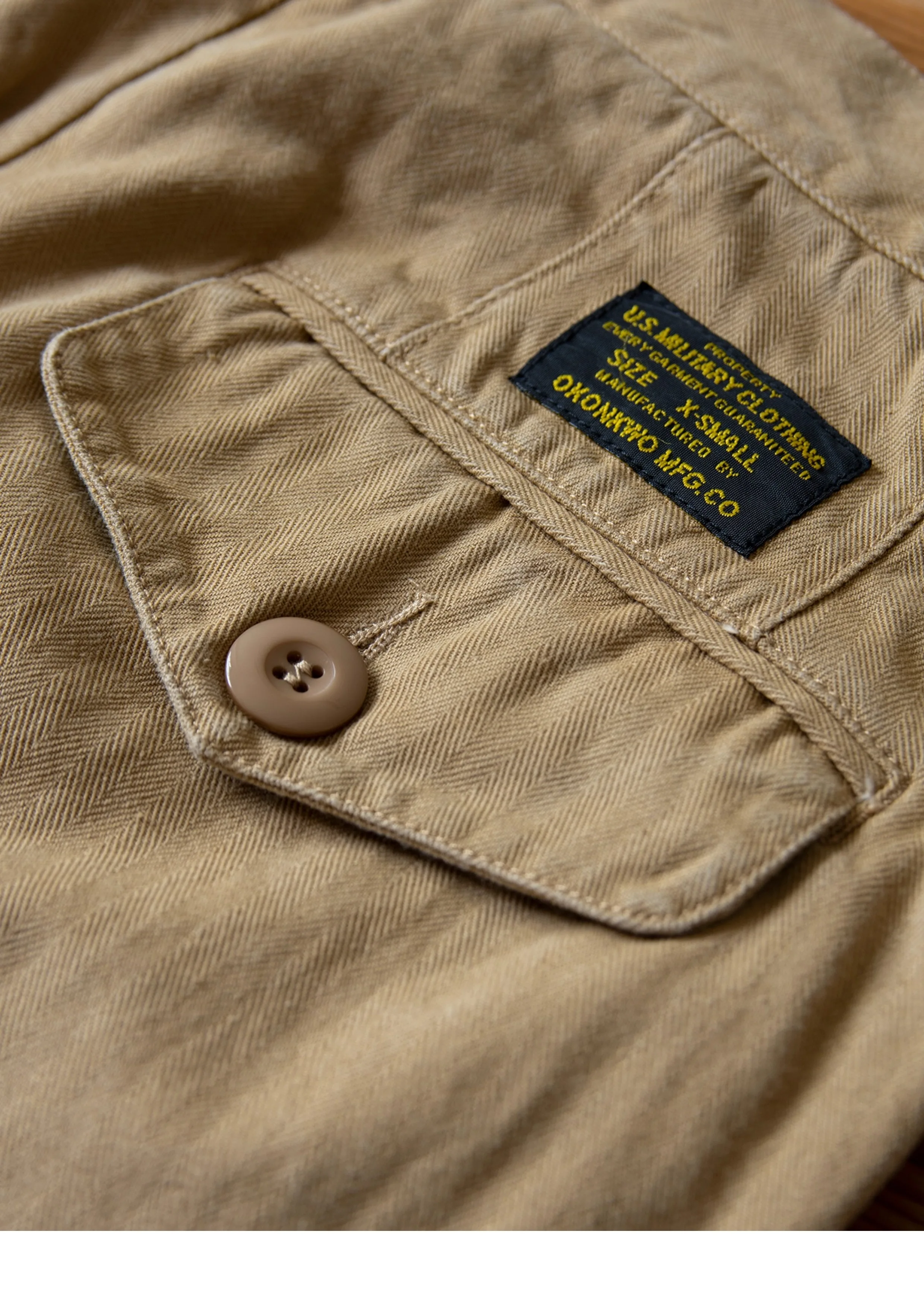 N-1D Autumn Winter New All-Cotton HBT Thick Herringbone WWII-Style American Retro Straight-Leg Deck Pants (Amekaji Long Pants)
