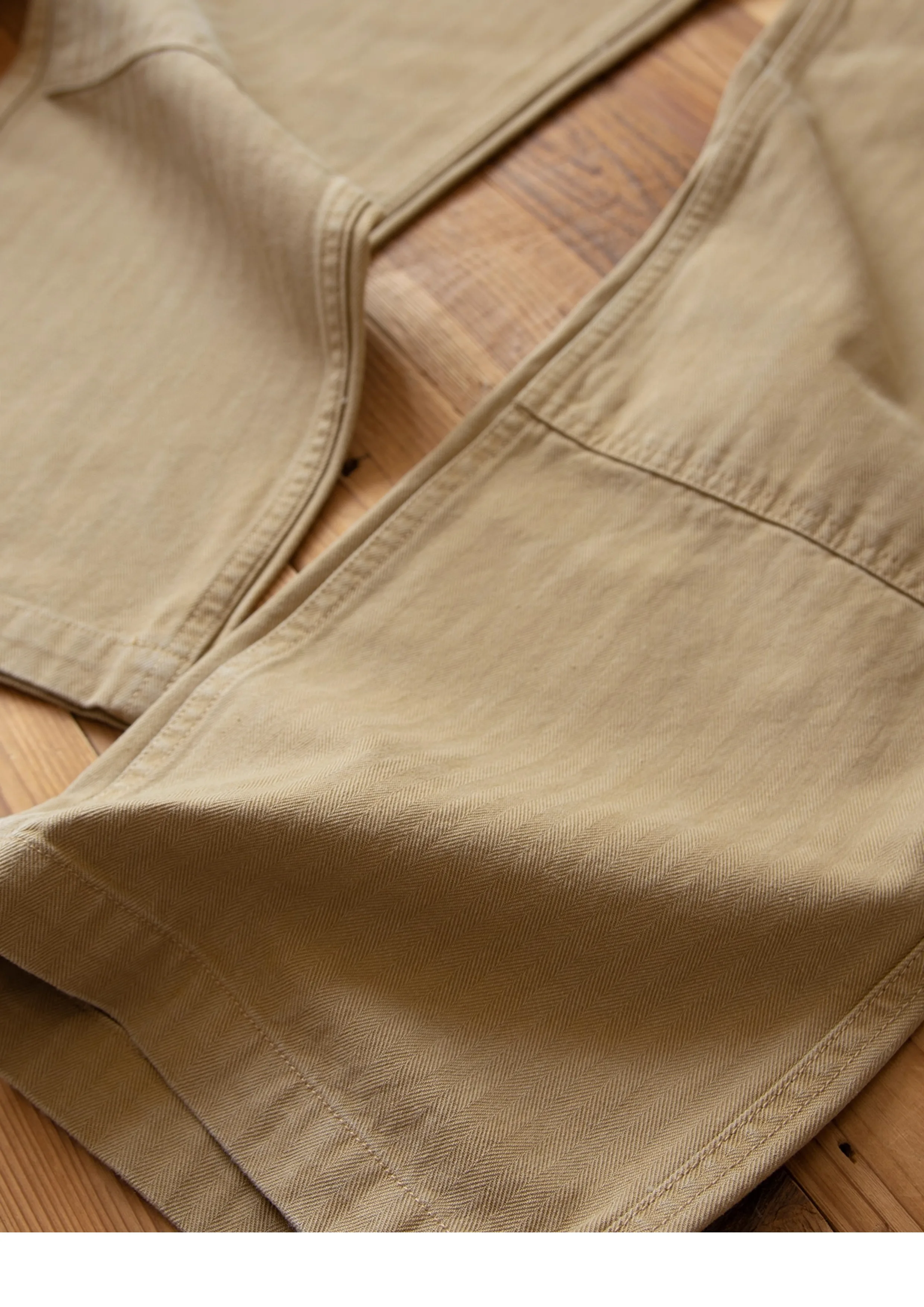 N-1D Autumn Winter New All-Cotton HBT Thick Herringbone WWII-Style American Retro Straight-Leg Deck Pants (Amekaji Long Pants)