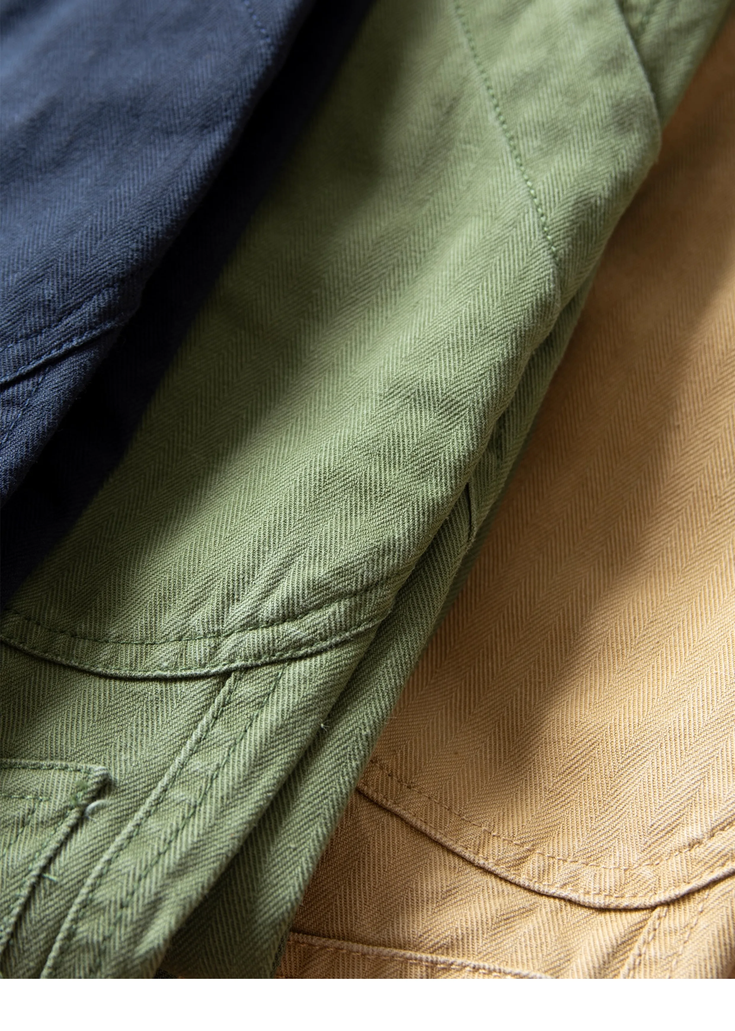 N-1D Autumn Winter New All-Cotton HBT Thick Herringbone WWII-Style American Retro Straight-Leg Deck Pants (Amekaji Long Pants)