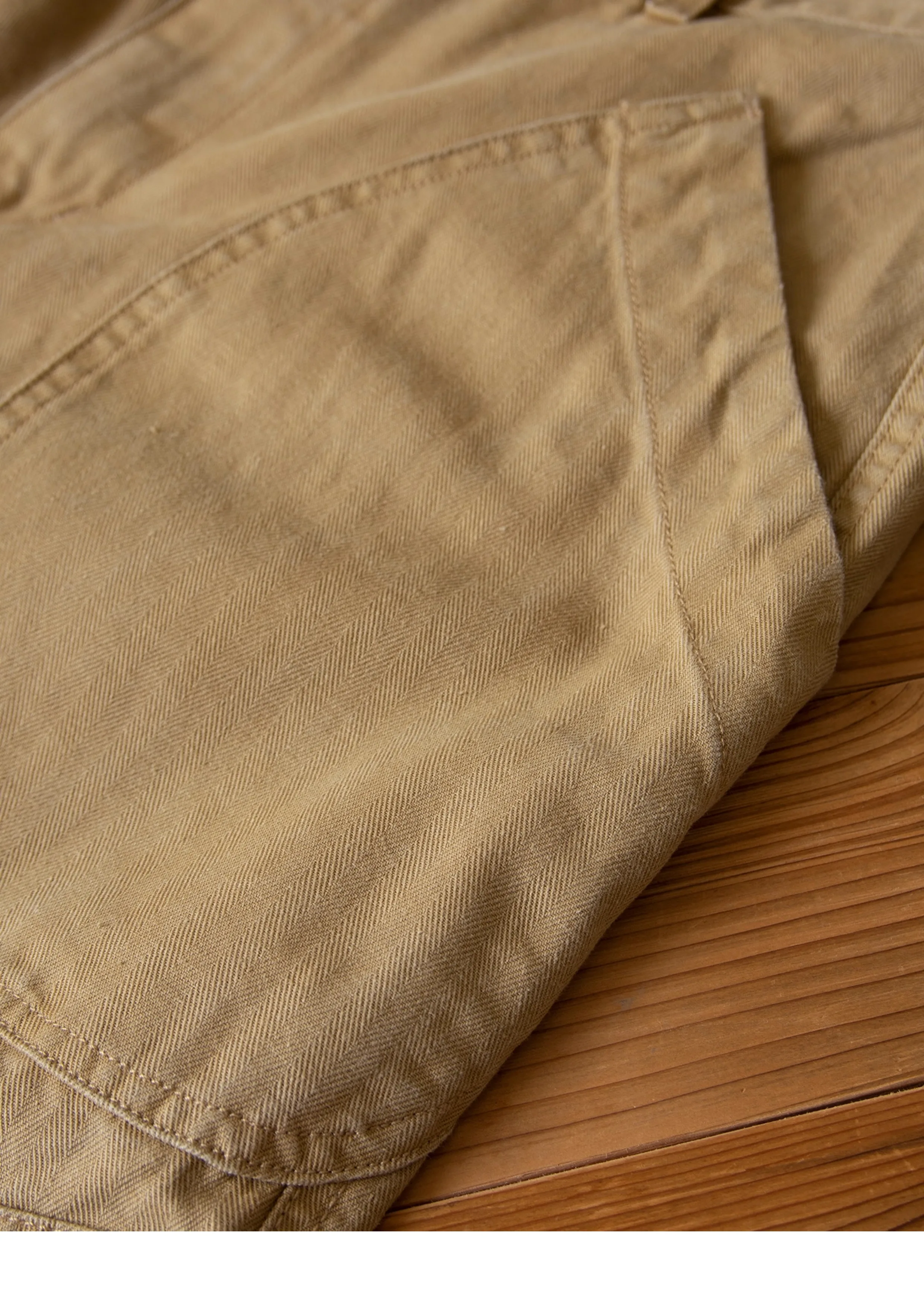 N-1D Autumn Winter New All-Cotton HBT Thick Herringbone WWII-Style American Retro Straight-Leg Deck Pants (Amekaji Long Pants)