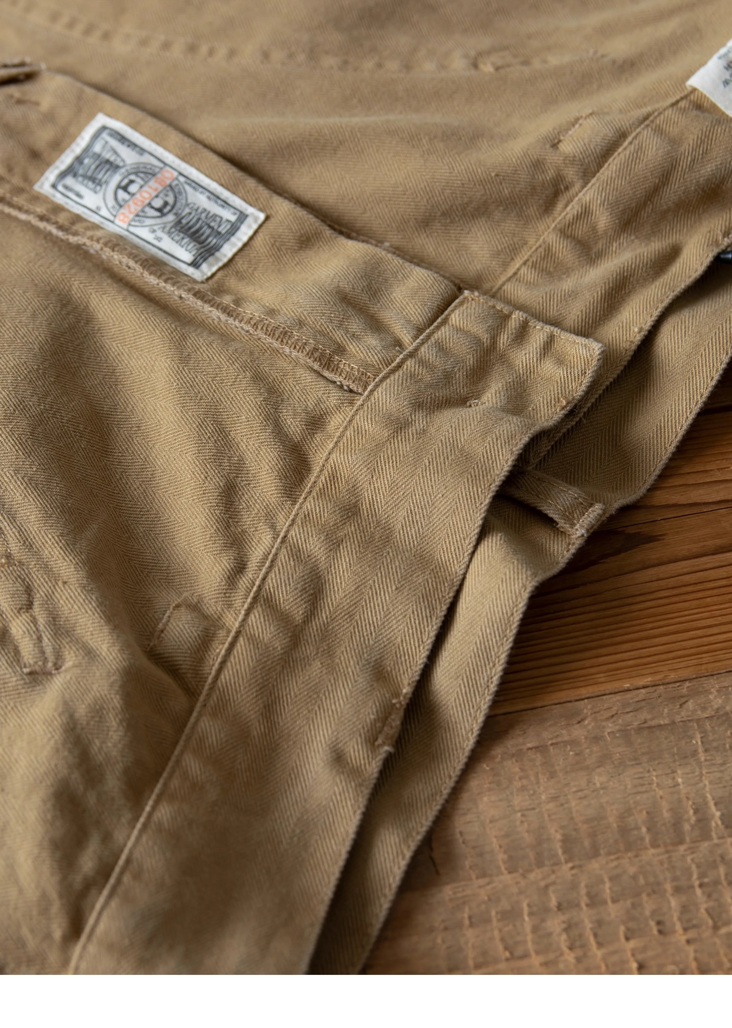 N-1D Autumn Winter New All-Cotton HBT Thick Herringbone WWII-Style American Retro Straight-Leg Deck Pants (Amekaji Long Pants)