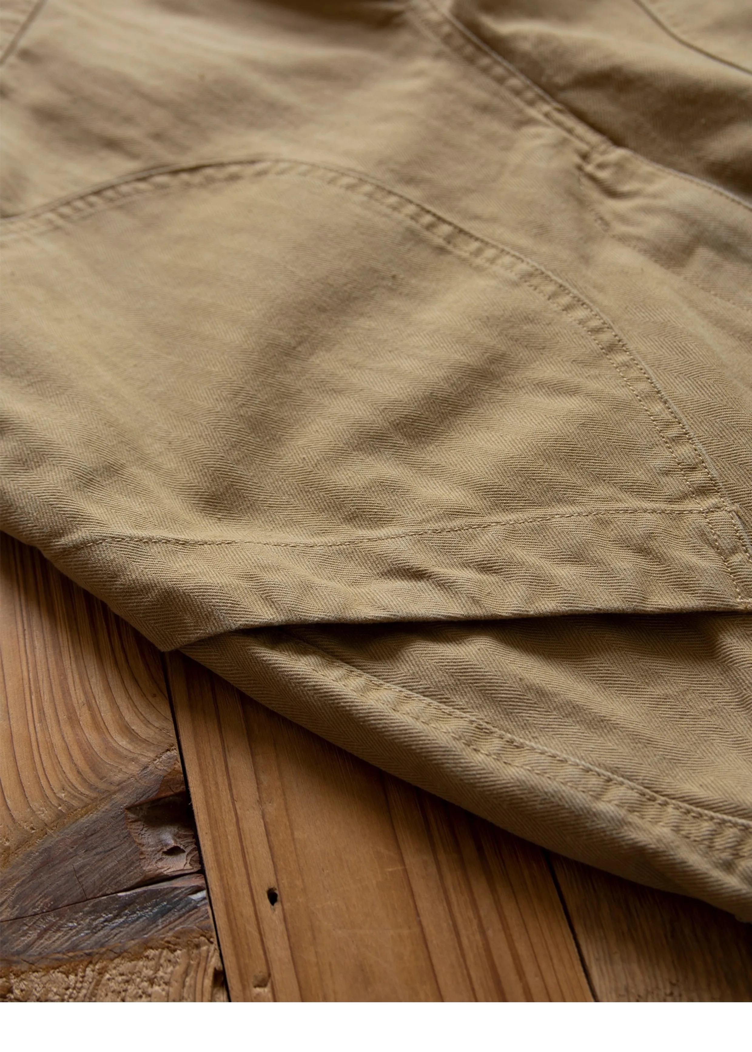 N-1D Autumn Winter New All-Cotton HBT Thick Herringbone WWII-Style American Retro Straight-Leg Deck Pants (Amekaji Long Pants)
