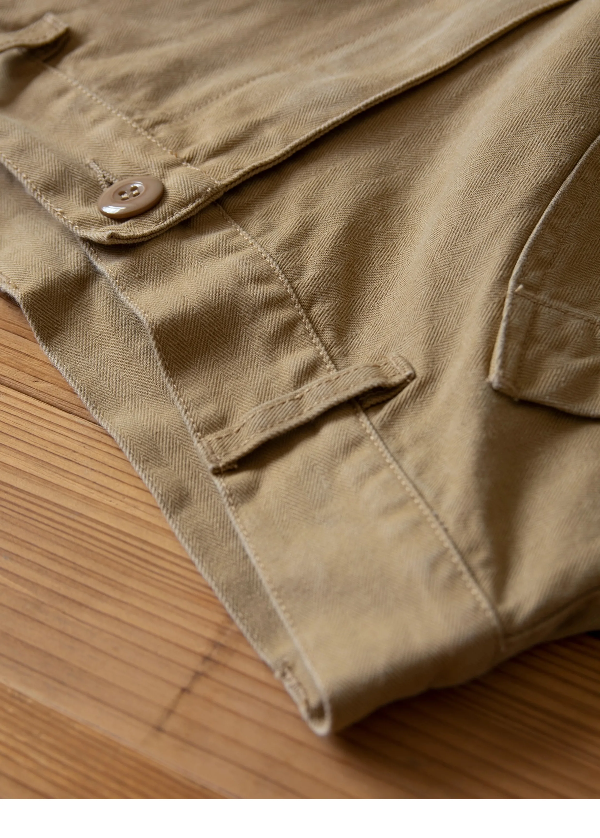N-1D Autumn Winter New All-Cotton HBT Thick Herringbone WWII-Style American Retro Straight-Leg Deck Pants (Amekaji Long Pants)