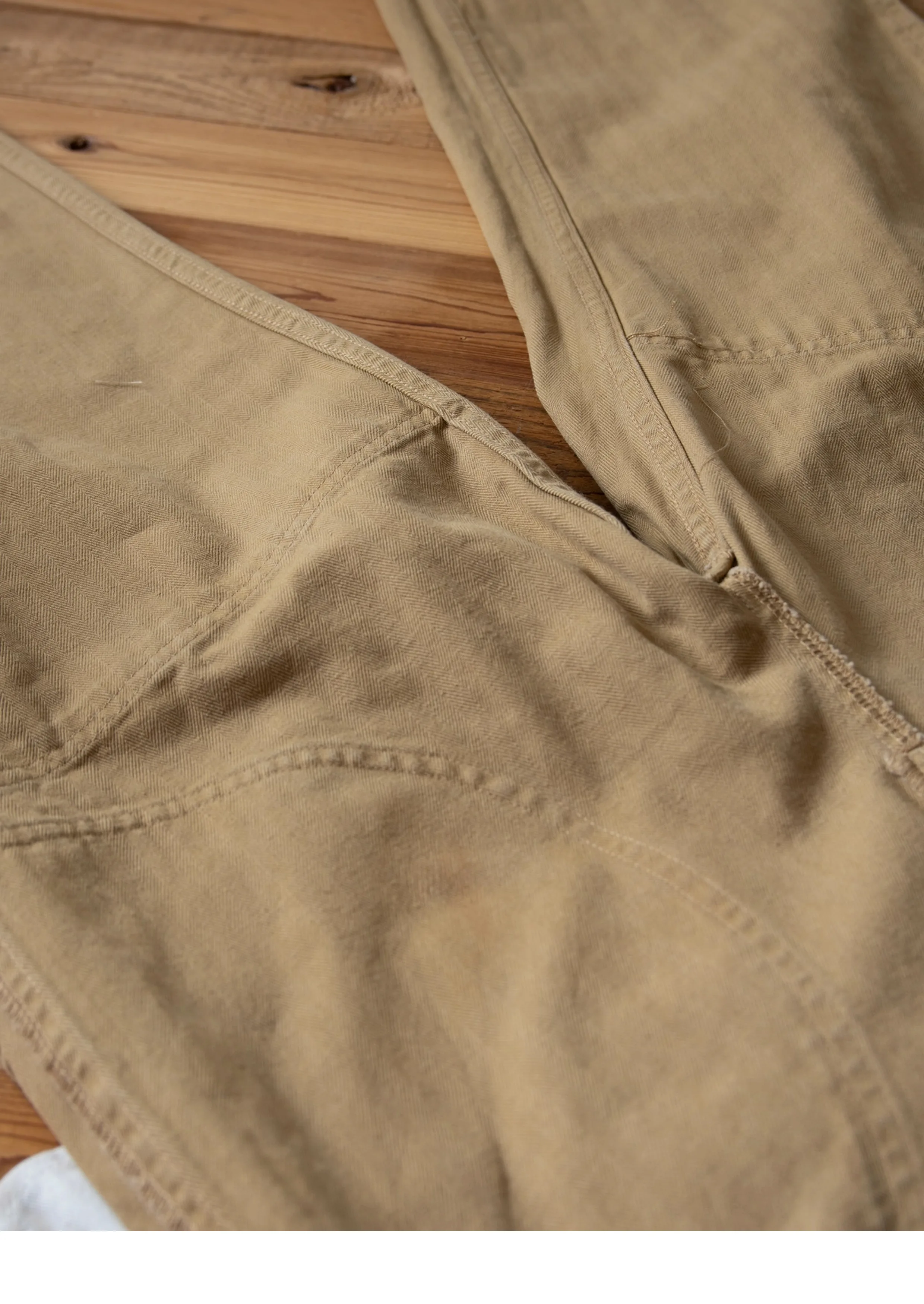N-1D Autumn Winter New All-Cotton HBT Thick Herringbone WWII-Style American Retro Straight-Leg Deck Pants (Amekaji Long Pants)