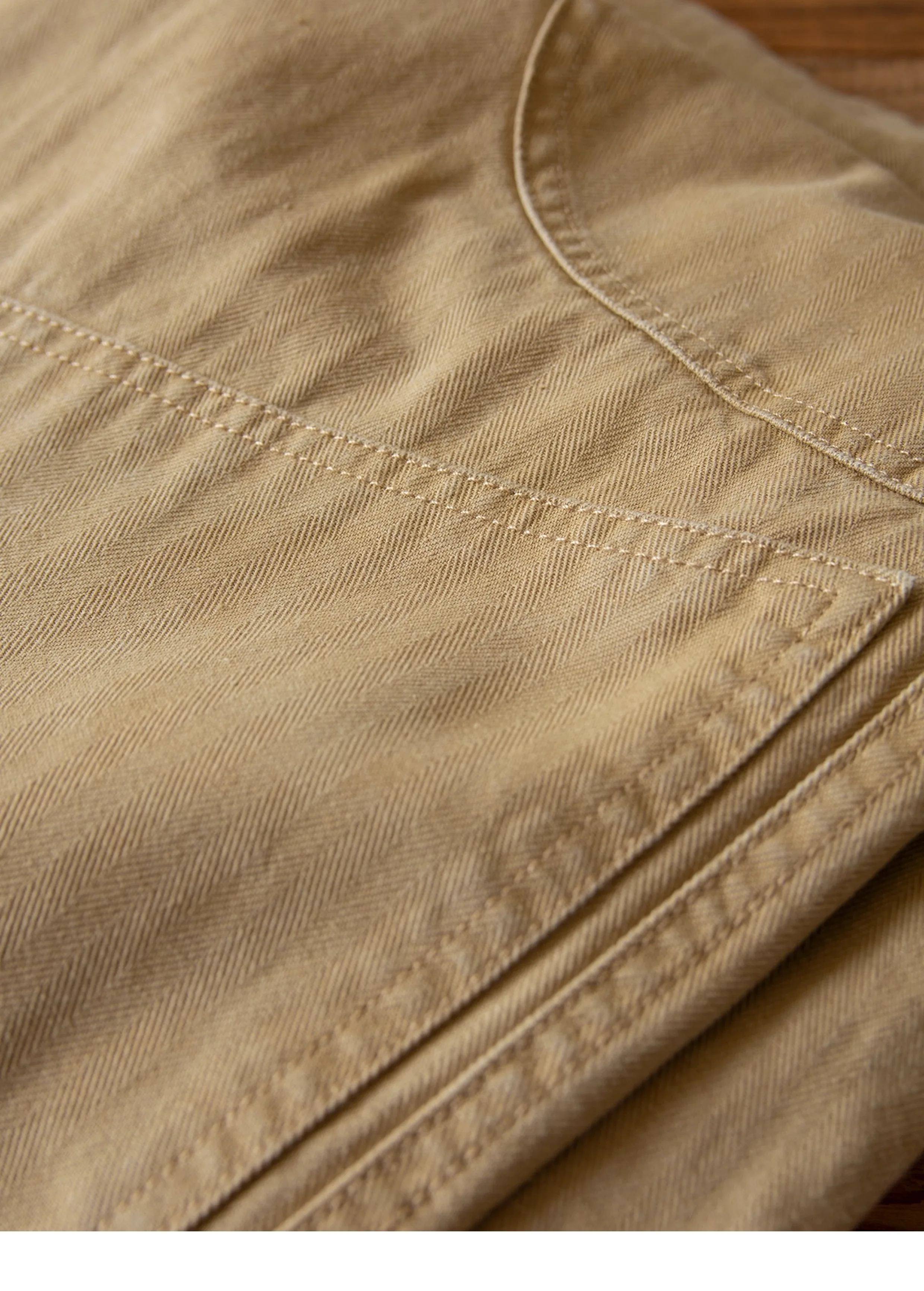 N-1D Autumn Winter New All-Cotton HBT Thick Herringbone WWII-Style American Retro Straight-Leg Deck Pants (Amekaji Long Pants)