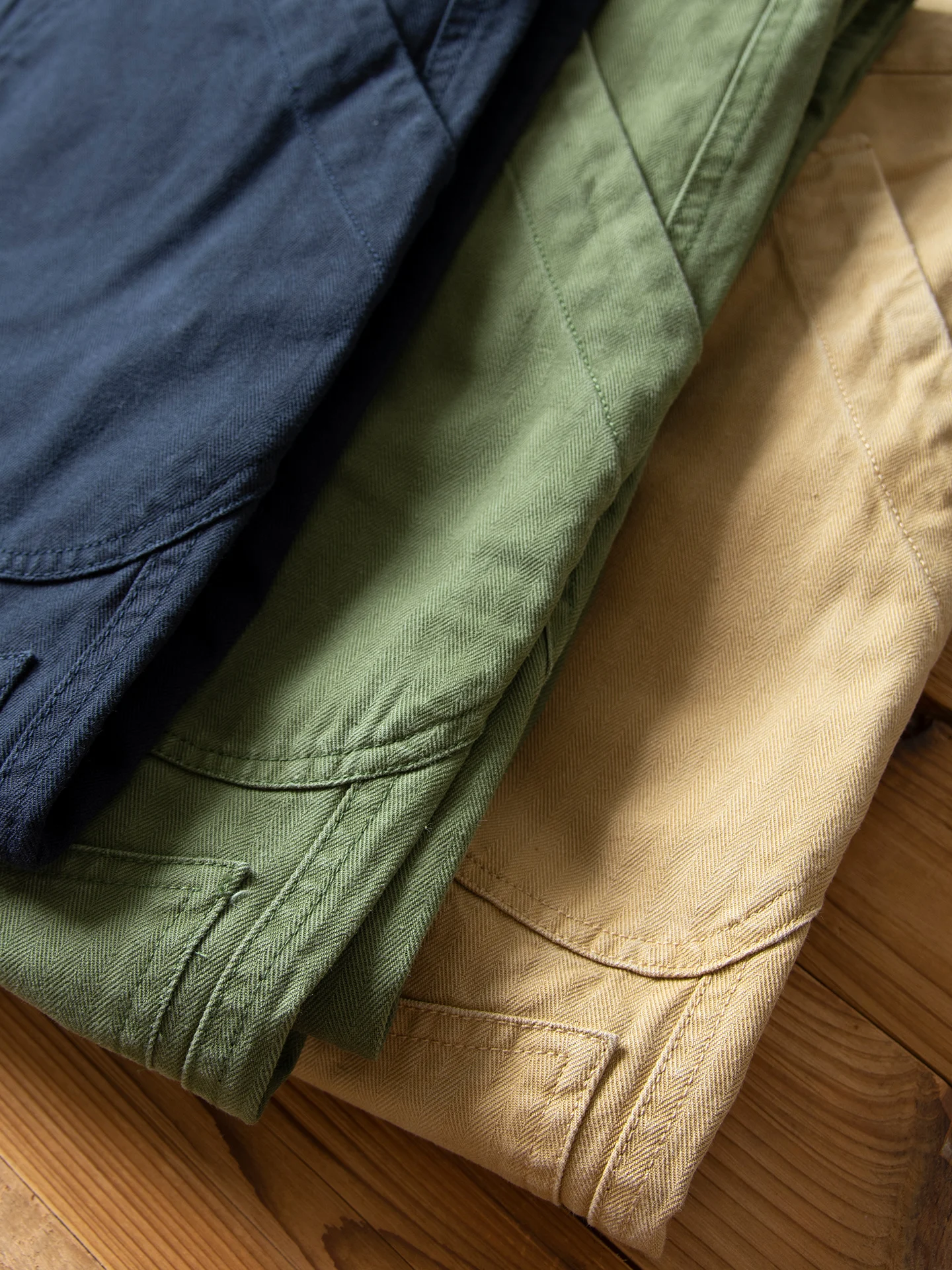 N-1D Autumn Winter New All-Cotton HBT Thick Herringbone WWII-Style American Retro Straight-Leg Deck Pants (Amekaji Long Pants)