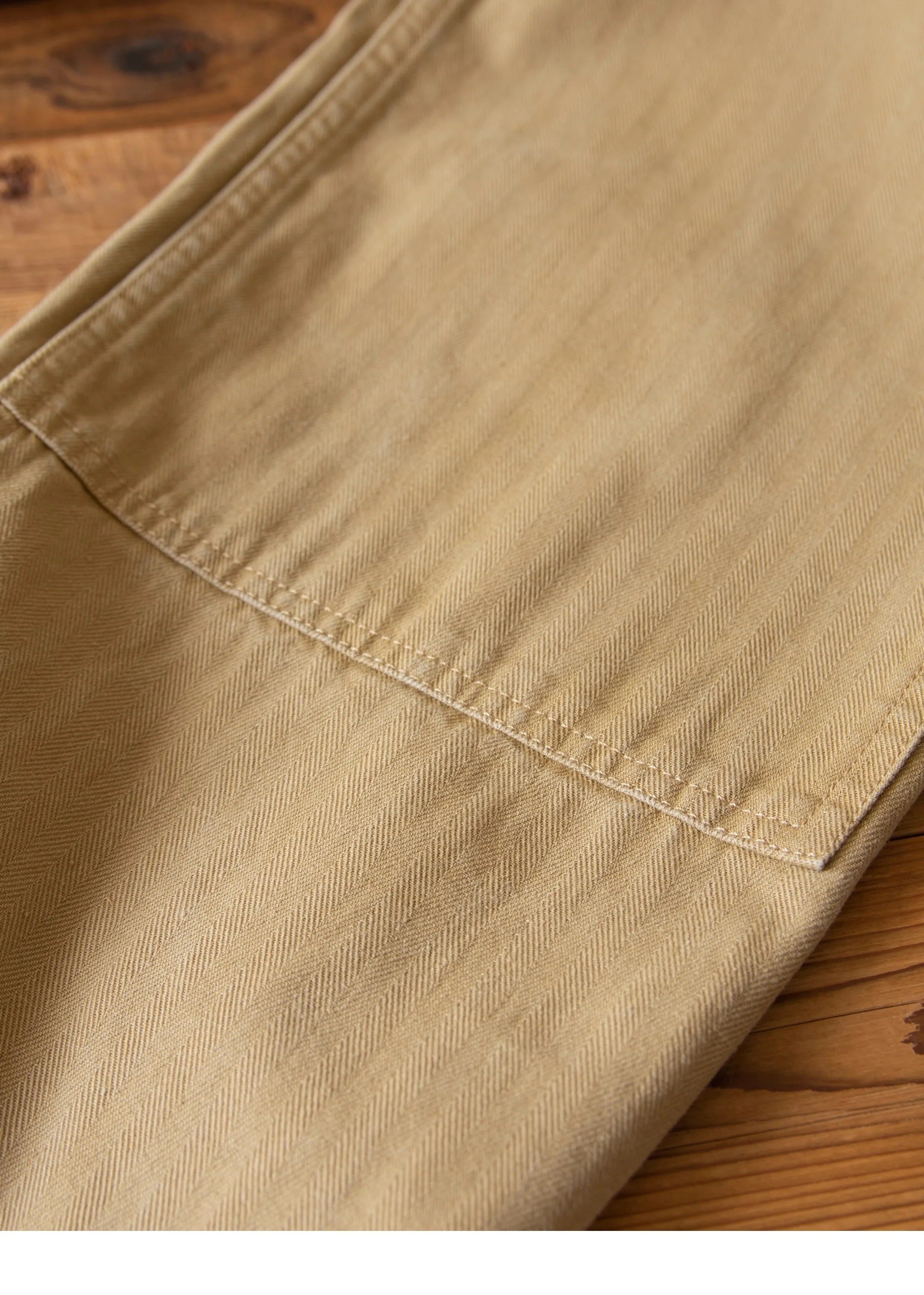 N-1D Autumn Winter New All-Cotton HBT Thick Herringbone WWII-Style American Retro Straight-Leg Deck Pants (Amekaji Long Pants)
