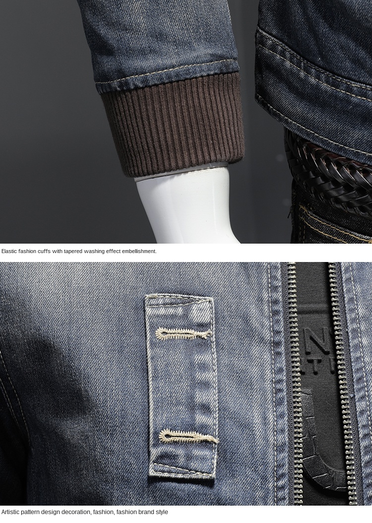 Autumn Winter Men Warm Denim Jacket Mens Retro Motorcycle Punk Streetwear Thick Coats Male Plus Velvet Cowboy Outwear 5Xl