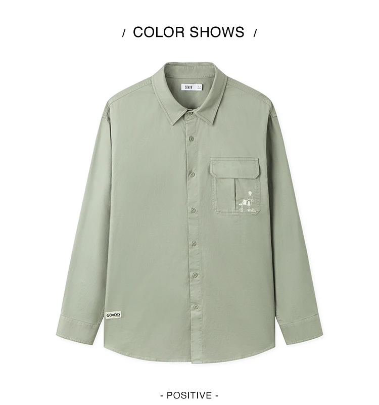 Semir Long Sleeve Shirt Men 2024 Spring New Fashionable Printed School Top Trendy Workwear
