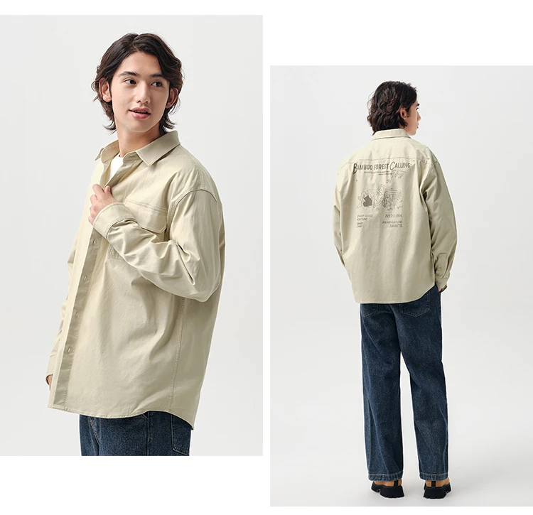 Semir Long Sleeve Shirt Men 2024 Spring New Fashionable Printed School Top Trendy Workwear