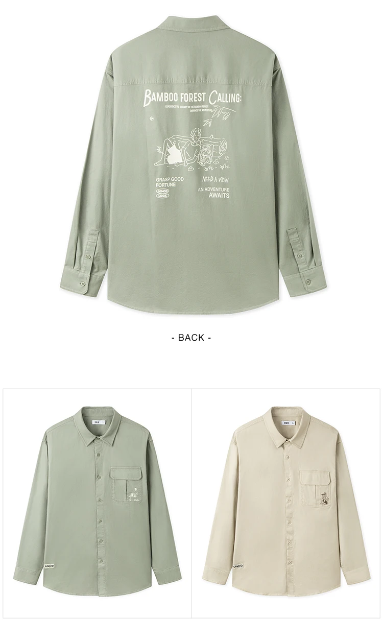 Semir Long Sleeve Shirt Men 2024 Spring New Fashionable Printed School Top Trendy Workwear
