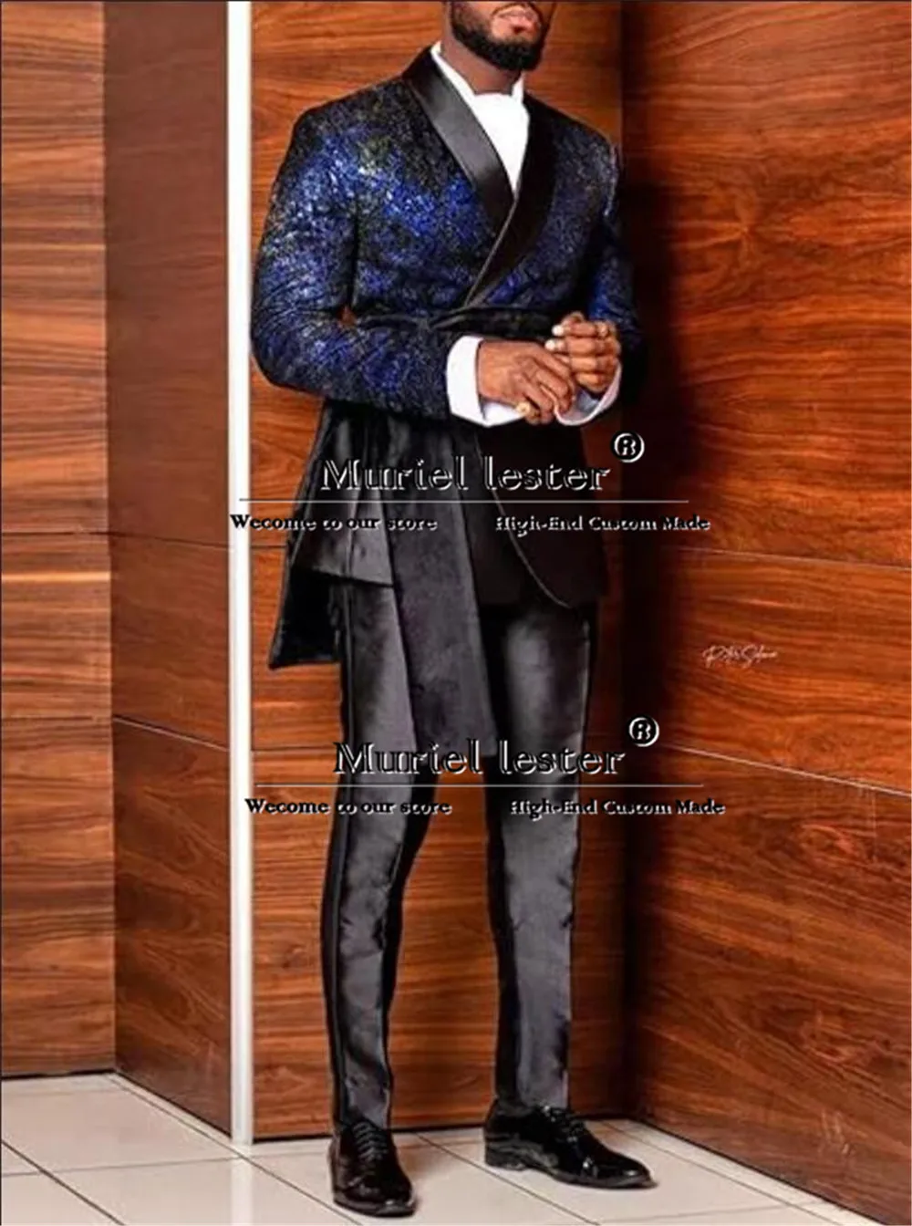 Jacquard Suits Men For Wedding Double Breasted Jacket With Cape Formal Business Man Jacket Pants 2 Piece Groom Tuxedo Customized