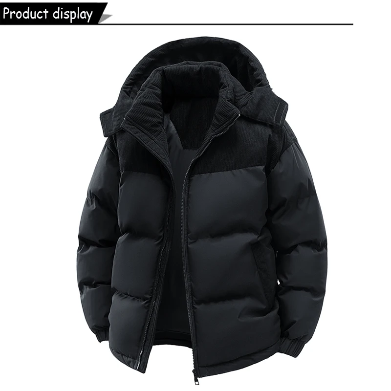 Autumn Winter Men Outdoor Removable Hooded Windbreak Jacket Coats Men Warm Outwear Casual Fashion Solid Parkas Jacket Male Tops