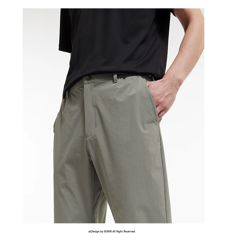 Semir Men Pants Cooling 2026 Quick Dry Straight Solid Stretch Urban Casual Everyday Style Soft Comfortable Daily Wear Trendy
