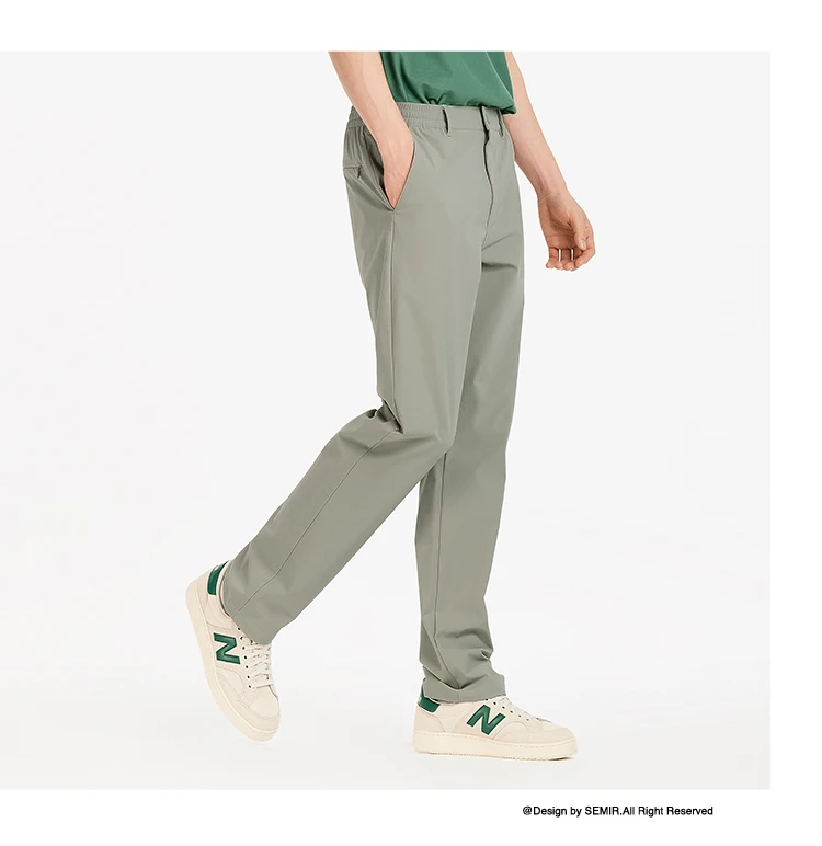 Semir Men Pants Cooling 2026 Quick Dry Straight Solid Stretch Urban Casual Everyday Style Soft Comfortable Daily Wear Trendy