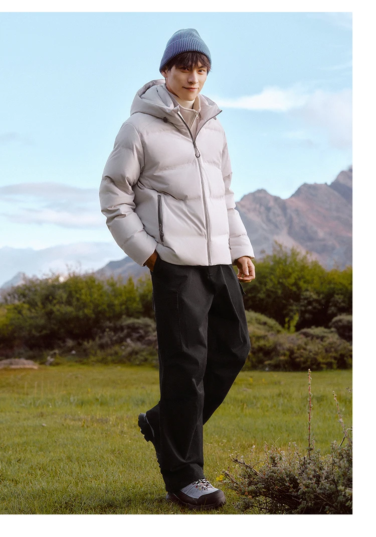 Semir Down Jacket Men New Winter Waterproof Outerwear Textured Hooded Top Versatile