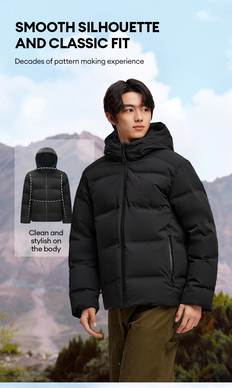 Semir Down Jacket Men New Winter Waterproof Outerwear Textured Hooded Top Versatile