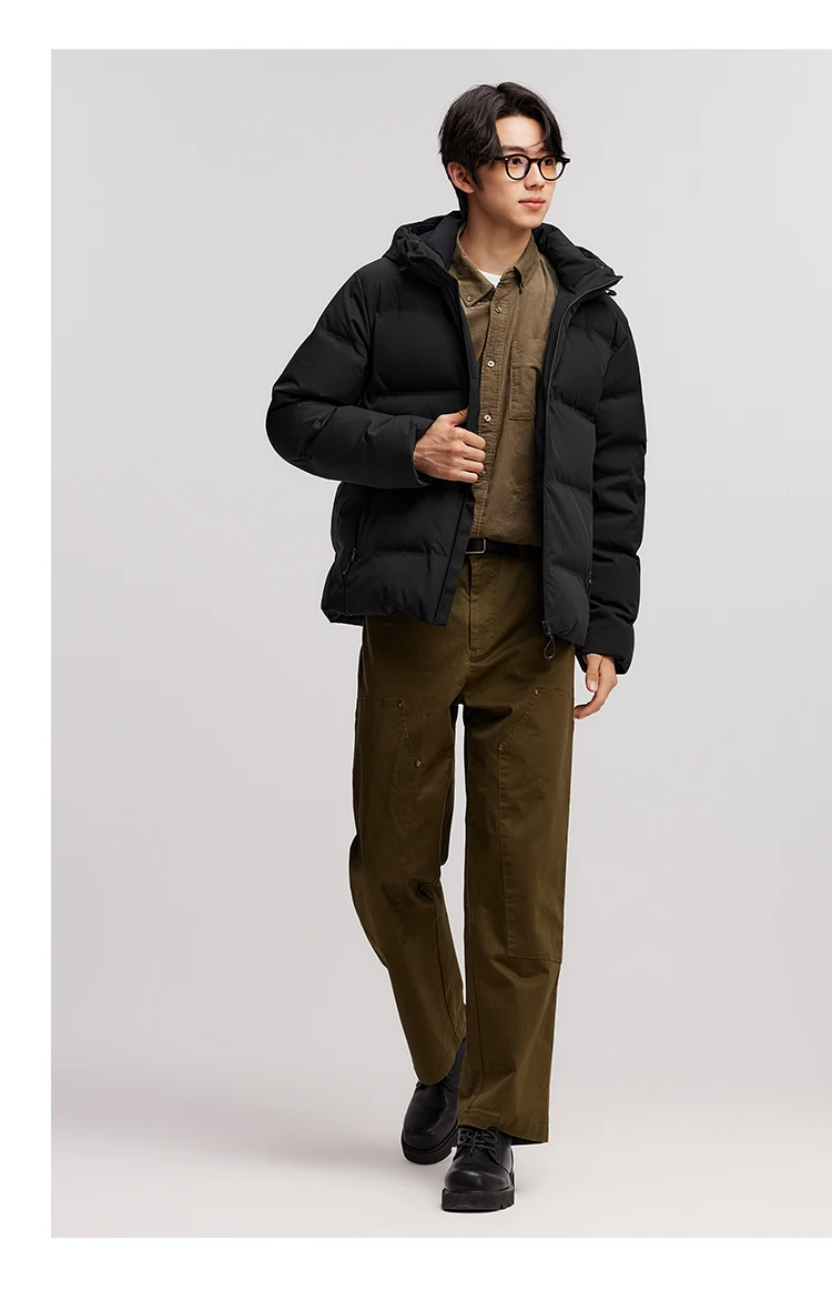 Semir Down Jacket Men New Winter Waterproof Outerwear Textured Hooded Top Versatile