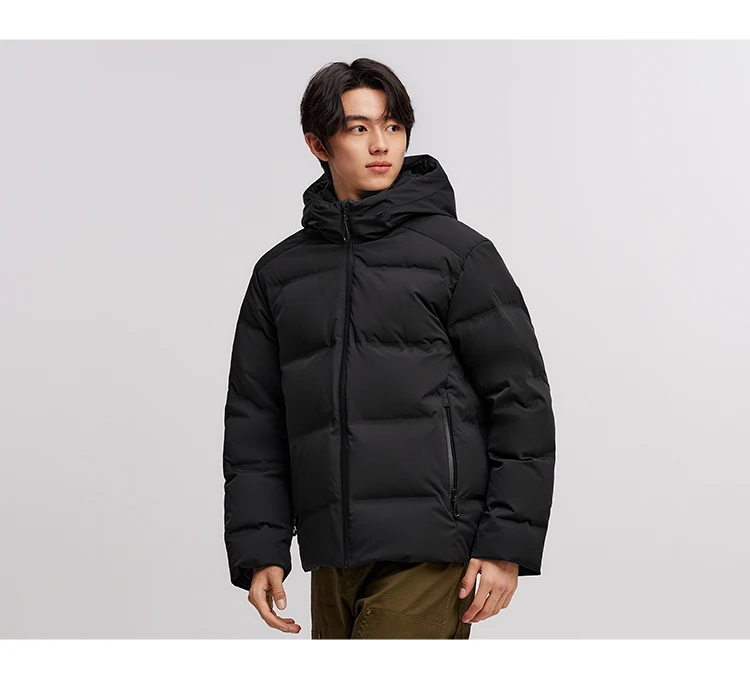 Semir Down Jacket Men New Winter Waterproof Outerwear Textured Hooded Top Versatile