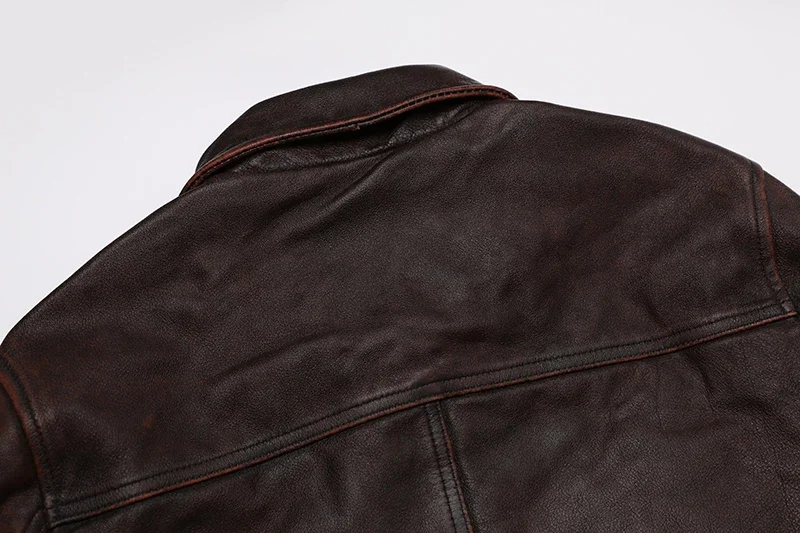 Classical Red Brown Vintage Genuine Leather Jacket Men 100% Natural Quality Cowhide Coat Male Slim Black Grey Jackets Clothes