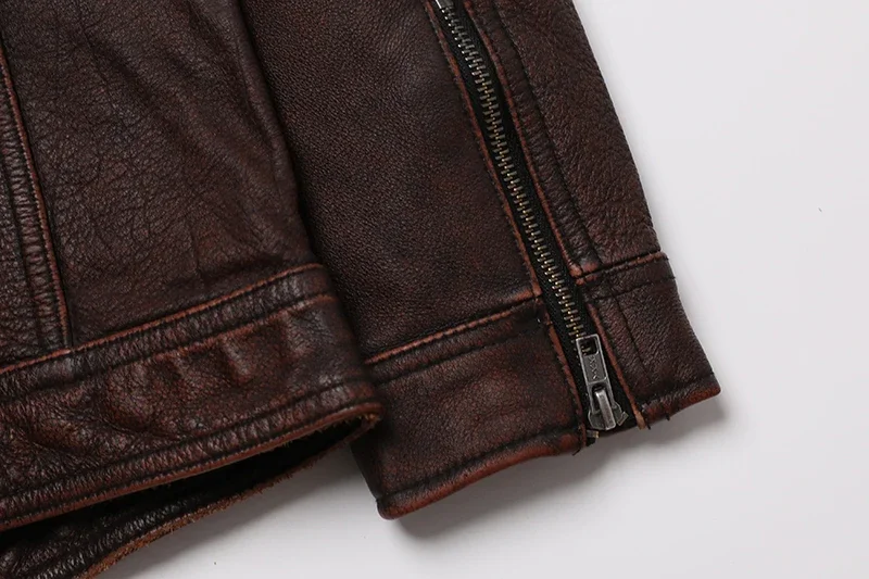 Classical Red Brown Vintage Genuine Leather Jacket Men 100% Natural Quality Cowhide Coat Male Slim Black Grey Jackets Clothes