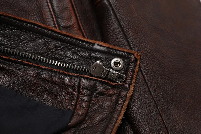 Classical Red Brown Vintage Genuine Leather Jacket Men 100% Natural Quality Cowhide Coat Male Slim Black Grey Jackets Clothes