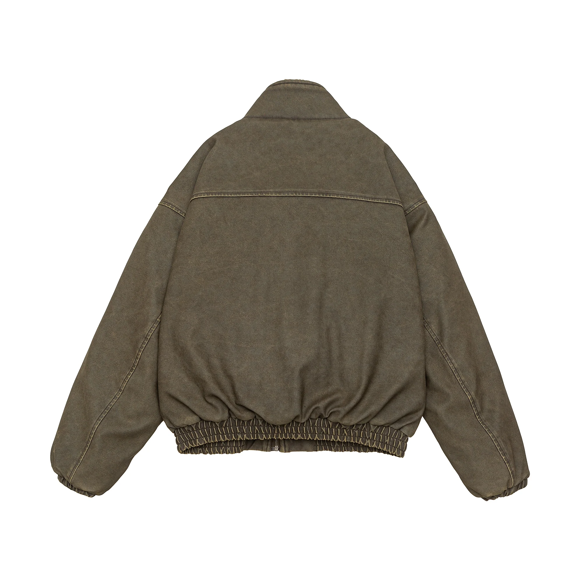 Mens Winter Heavy Duty Washed Distressed Fleece Jacket Thick Warm Windproof Stand Collar Streetwear High Quality Outdoor Coat