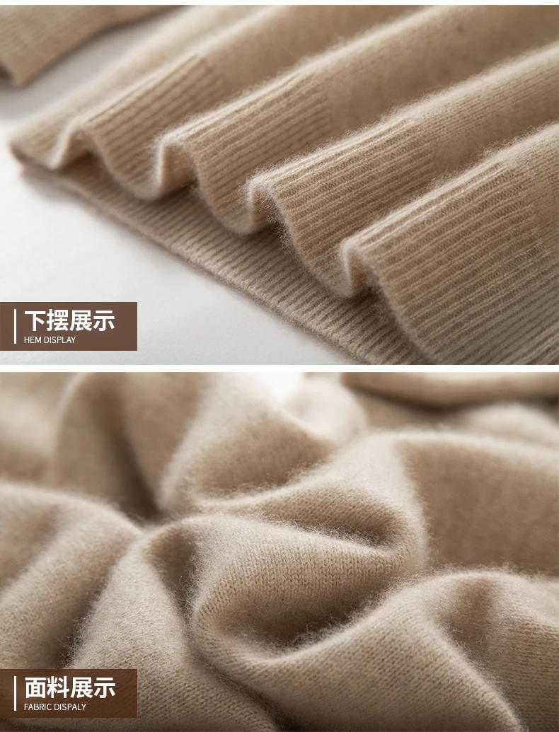 Seven Needle Thick Men's Sweater 100% Cashmere Half High Collar Pullover Autumn Winter Warm Long Sleeved Knitted Base Sweater