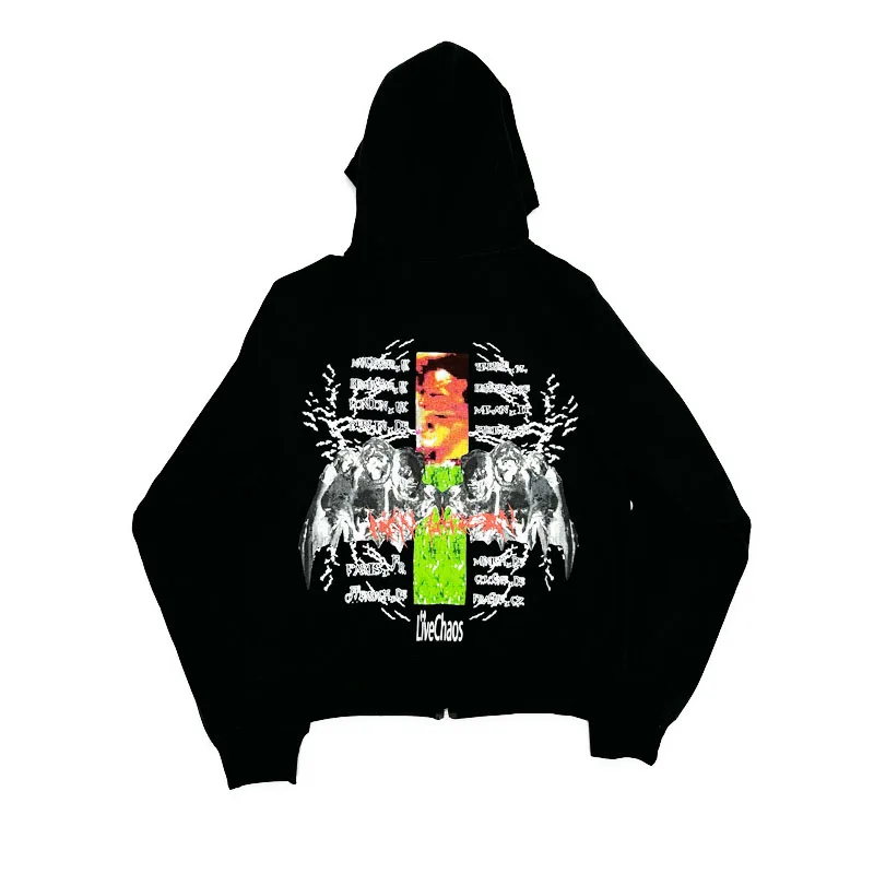 New Men KEN CARSON A Great Chaos actual hate Tour Pullover Hoodies Hoody Hooded Sweatshirts velvet Cotton Thick Fleece US N212