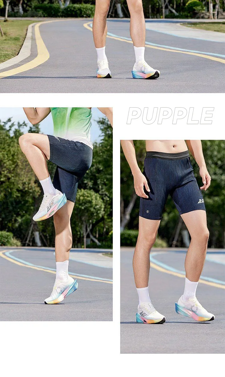 QIAODAN Feiying 4.0 Tight Marathon Running Shorts Male Summer Woven Half Pants with Waist Pocket Men's Clothing QXBZK3252166R