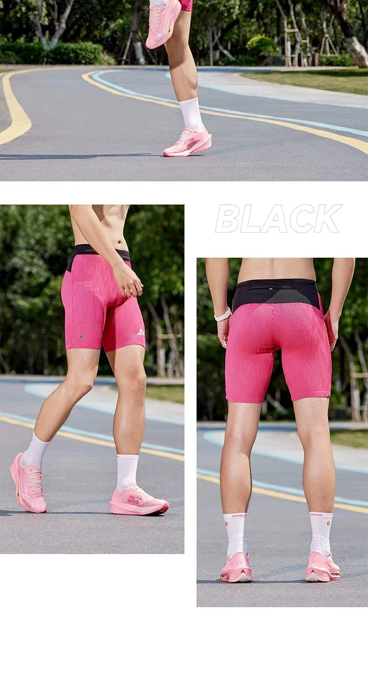 QIAODAN Feiying 4.0 Tight Marathon Running Shorts Male Summer Woven Half Pants with Waist Pocket Men's Clothing QXBZK3252166R