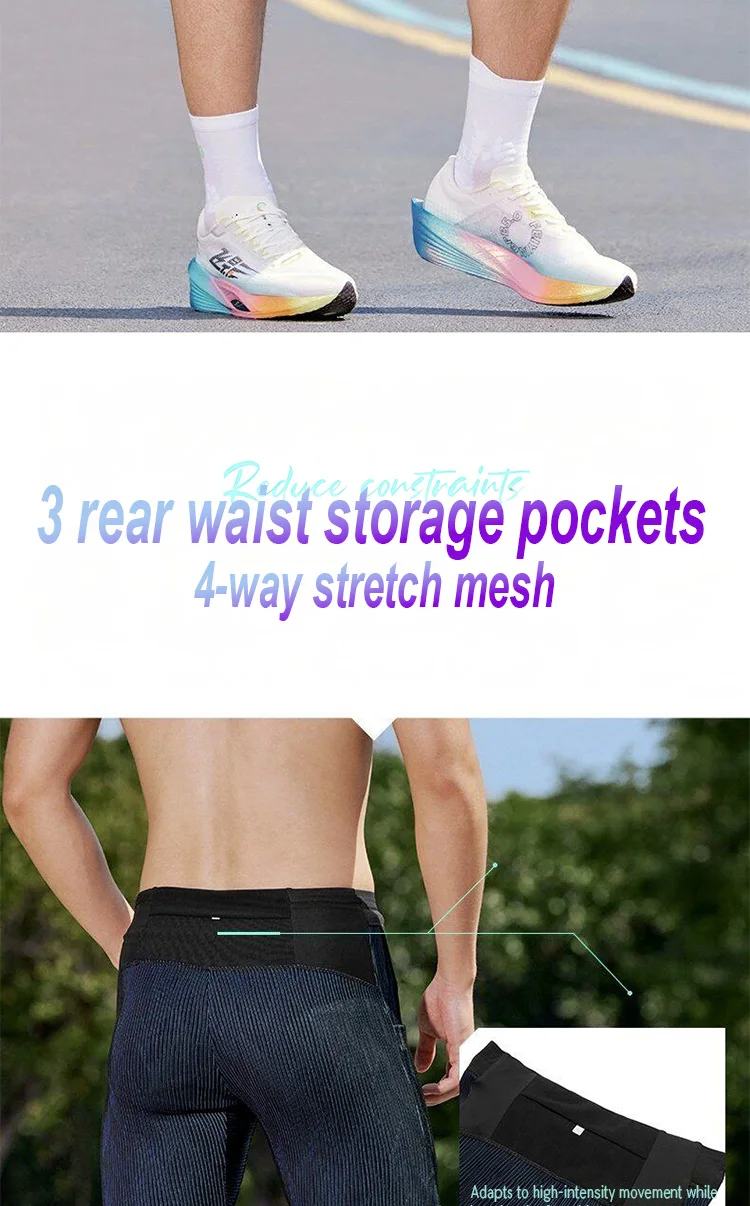 QIAODAN Feiying 4.0 Tight Marathon Running Shorts Male Summer Woven Half Pants with Waist Pocket Men's Clothing QXBZK3252166R