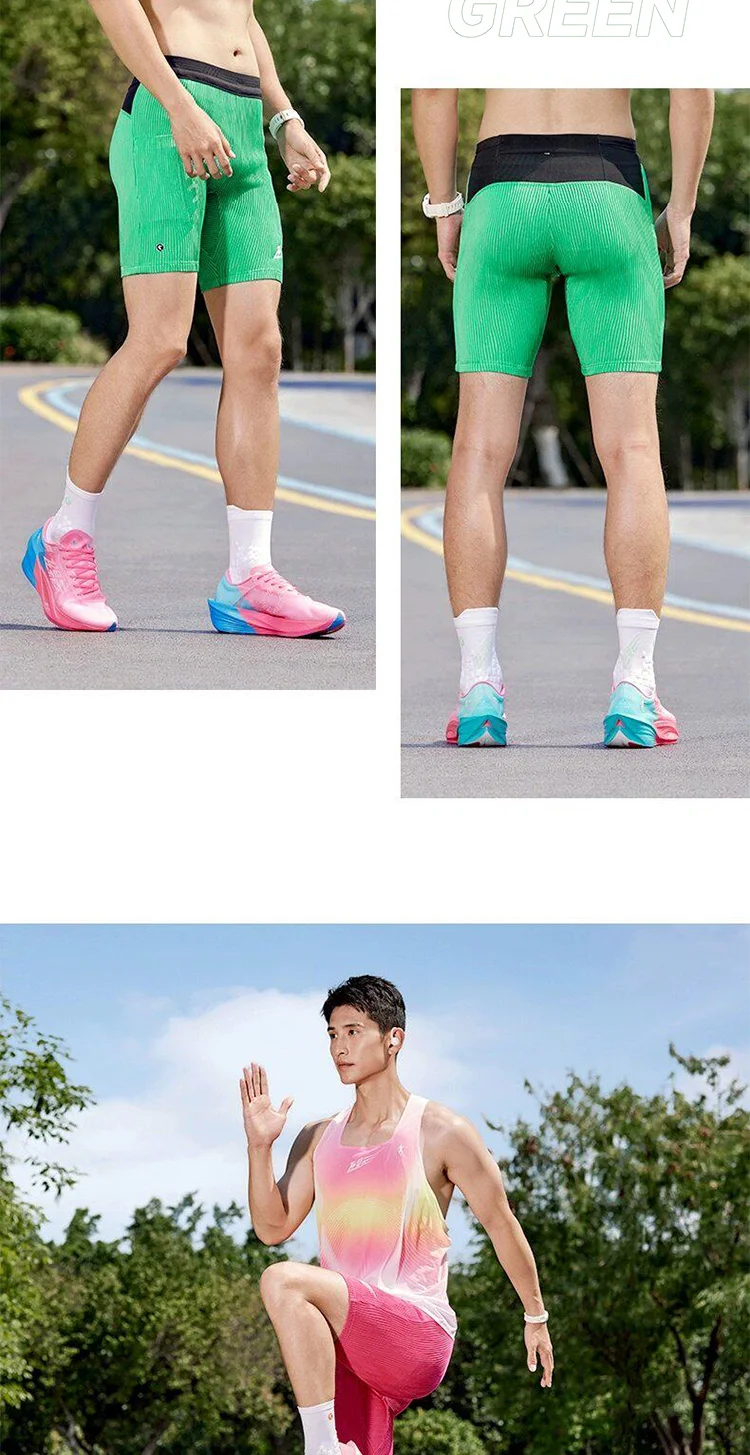 QIAODAN Feiying 4.0 Tight Marathon Running Shorts Male Summer Woven Half Pants with Waist Pocket Men's Clothing QXBZK3252166R
