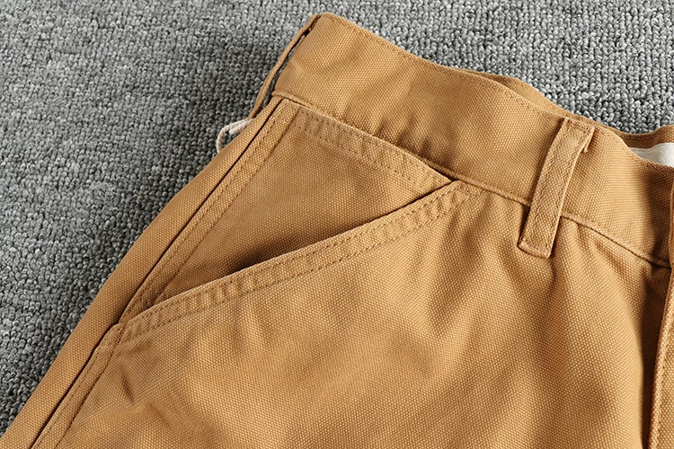2024 Autumn New American Retro 320G Heavyweight Woven Cargo Pants Men's Fashion 100% Cotton Washed Straight Casual Trousers