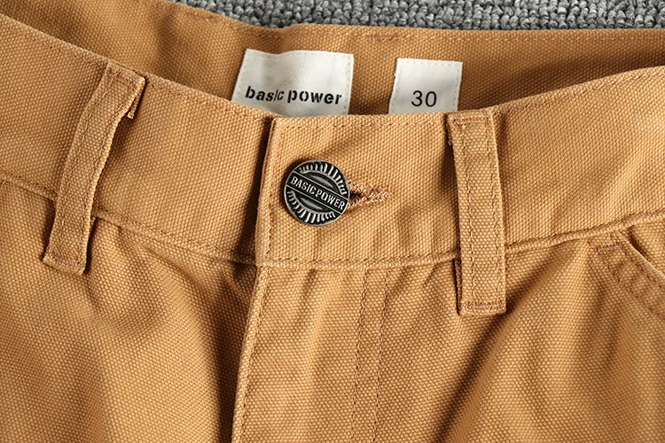 2024 Autumn New American Retro 320G Heavyweight Woven Cargo Pants Men's Fashion 100% Cotton Washed Straight Casual Trousers