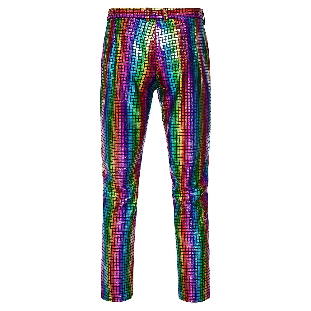 Fashionable New Men's Sequin Hot Stamping Suit Disco Cosplay Party Stage Nightclub Shiny and Cool Performance Suit Set SizeS-3XL